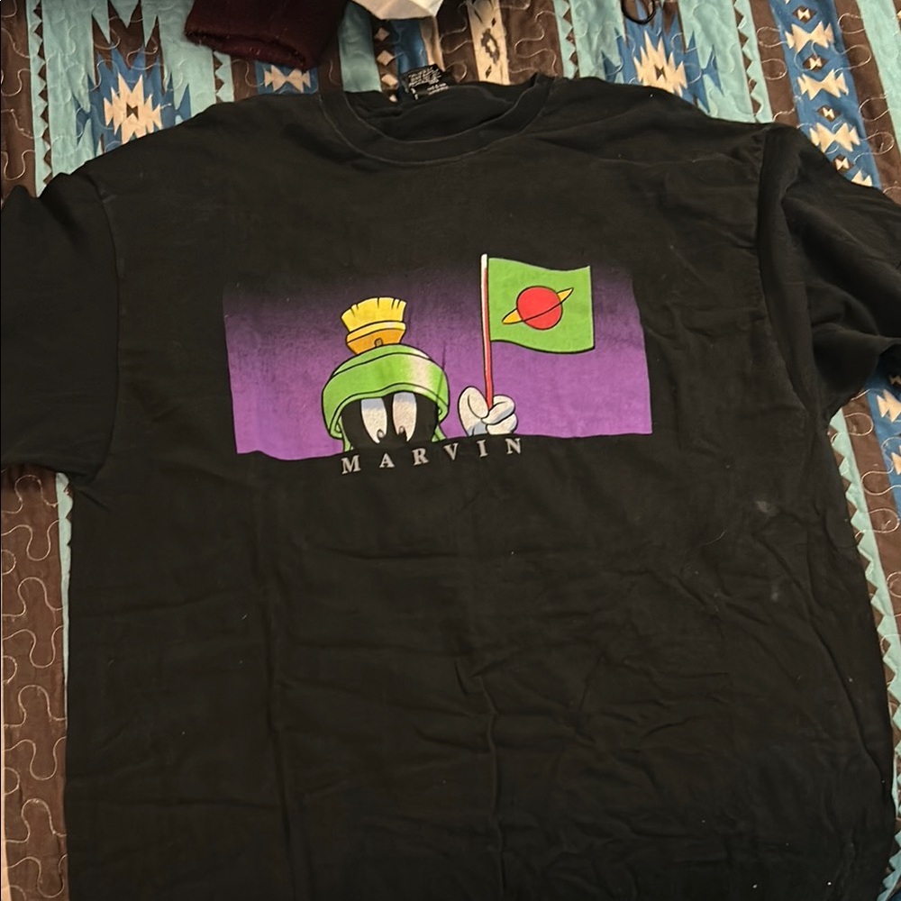 Warner Bros Black and Purple Short Sleeve Tee